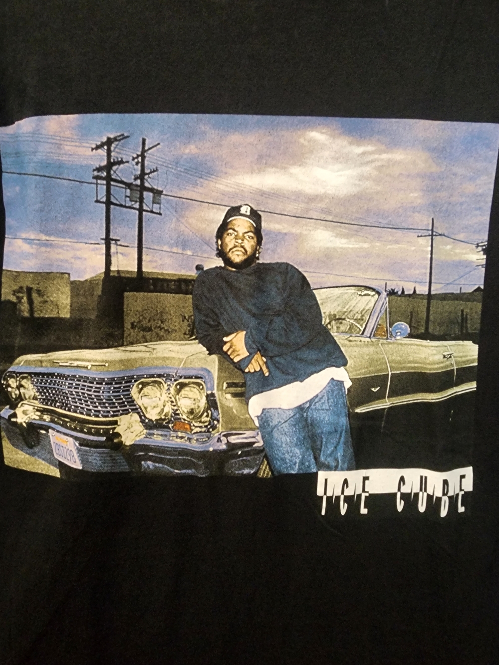 Men's Black Short Sleeve Ice Cube Graphic Tee Y2k Vintage Style